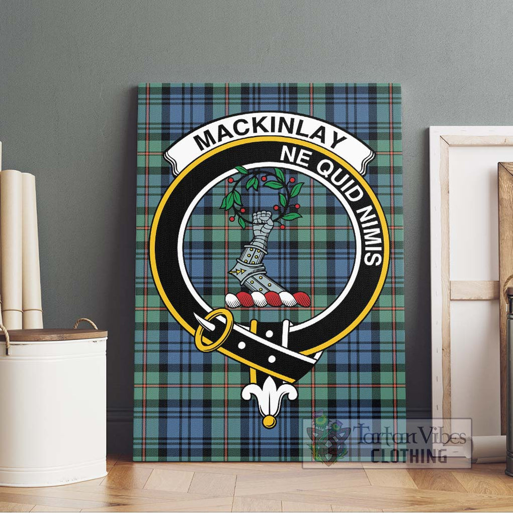 MacKinlay Ancient Tartan Canvas Print Wall Art with Family Crest Without Frame - Tartan Vibes Clothing