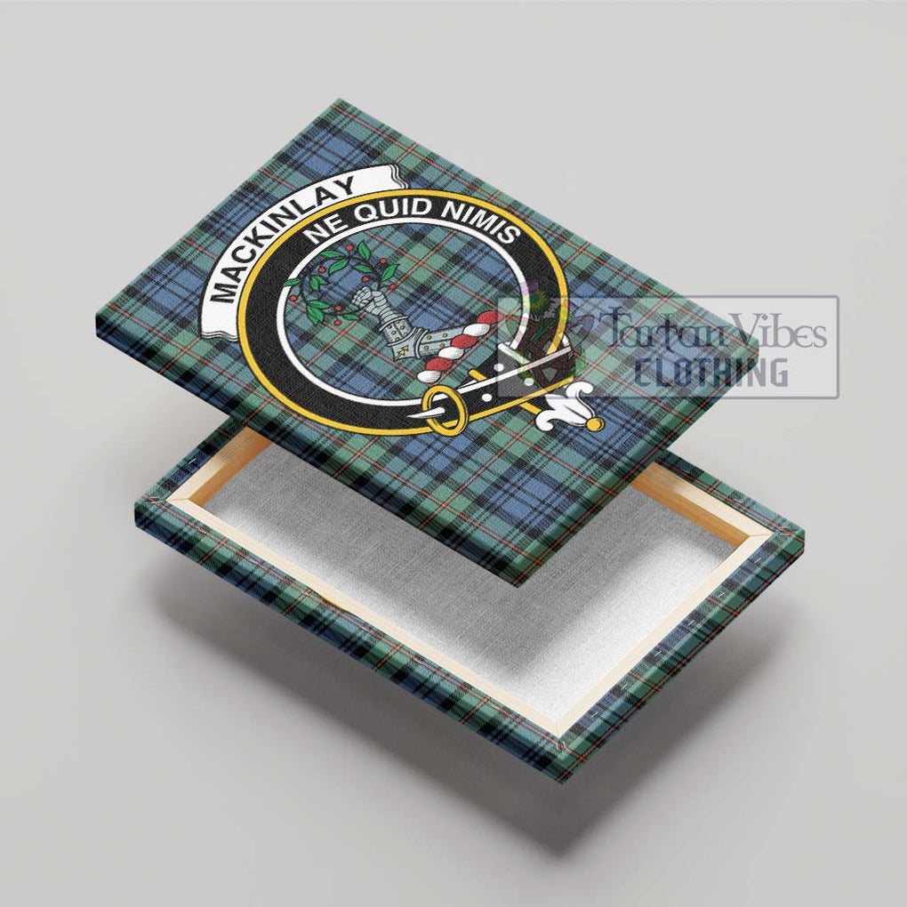 MacKinlay Ancient Tartan Canvas Print Wall Art with Family Crest - Tartan Vibes Clothing