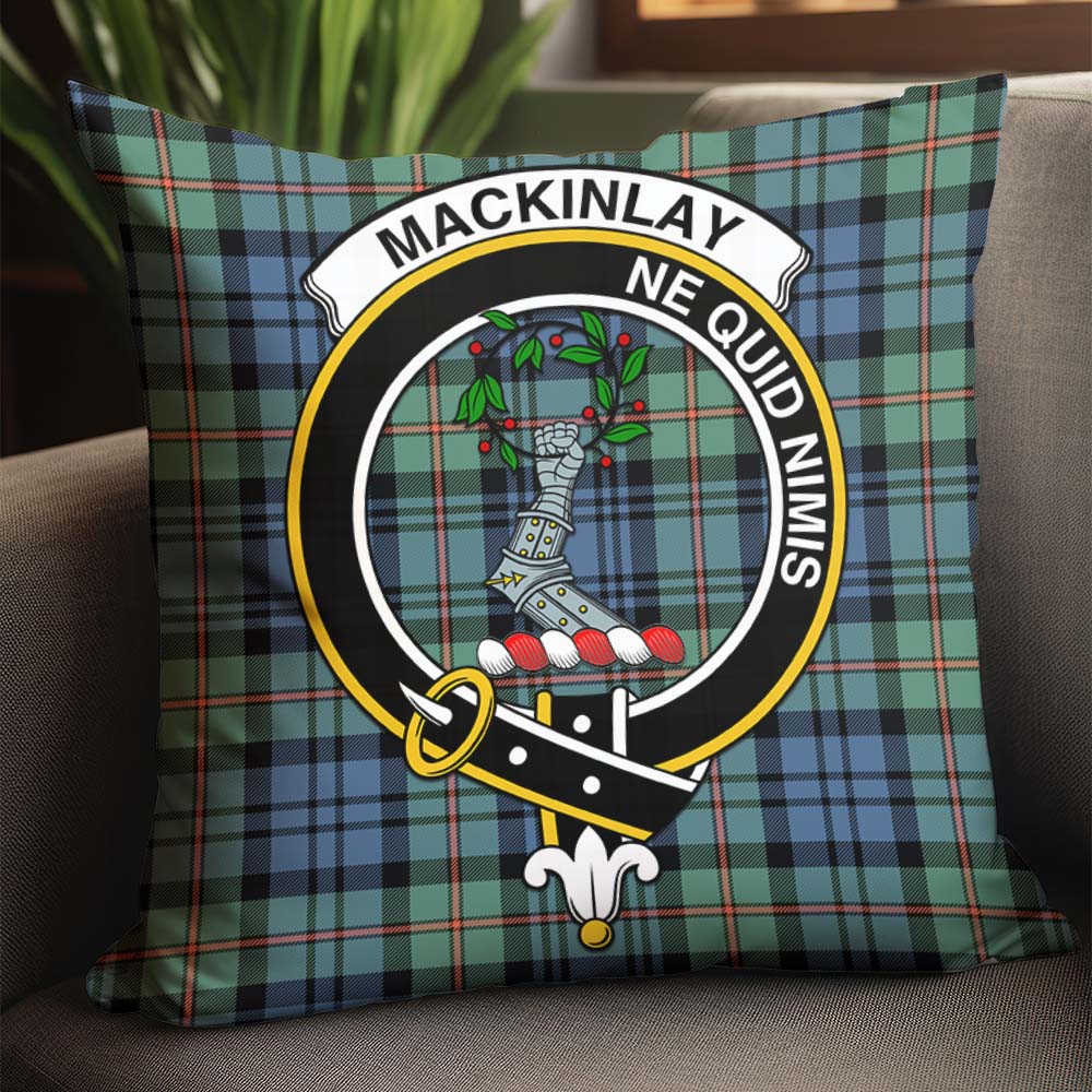 MacKinlay Ancient Tartan Pillow Cover with Family Crest - Tartanvibesclothing