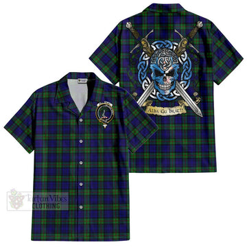 MacKinlay (McKinlay) Tartan Hawaiian Shirt with Family Crest Celtic Skull Style Kid - Tartan Vibes Clothing