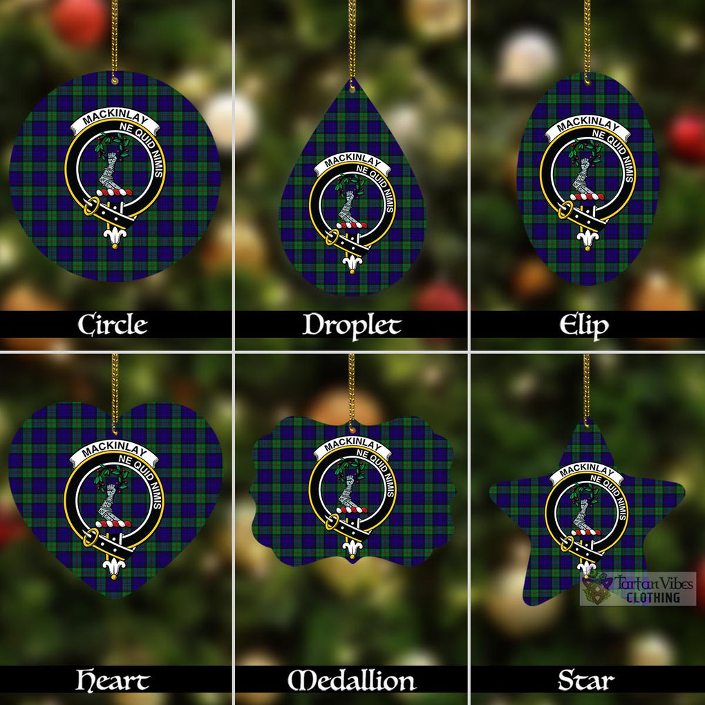 Tartan Vibes Clothing MacKinlay (McKinlay) Tartan Christmas Aluminium Ornament with Family Crest