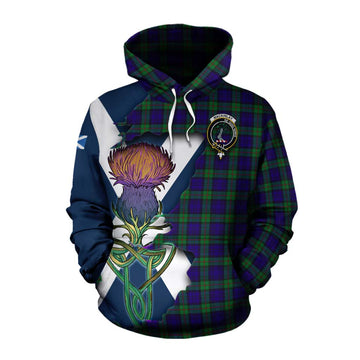 MacKinlay (McKinlay) Tartan Family Crest Cotton Hoodie Scottish Thistle Celtic Inspired Pullover Hoodie XS - Tartan Vibes Clothing