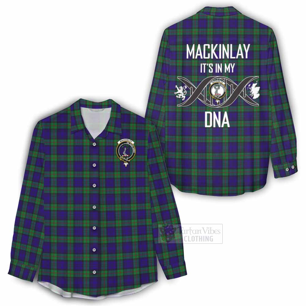 Tartan Vibes Clothing MacKinlay (McKinlay) Tartan Women's Casual Shirt with Family Crest DNA In Me Style