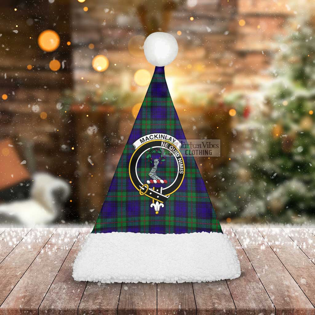 MacKinlay (McKinlay) Tartan Christmas Santa Hats with Family Crest - Tartan Vibes Clothing