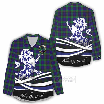 MacKinlay (McKinlay) Tartan Women's Casual Shirt with Alba Gu Brath Regal Lion Emblem