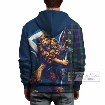 MacKinnon (McKinnon) Tartan Family Crest Hoodie with Scottish Majestic Lion