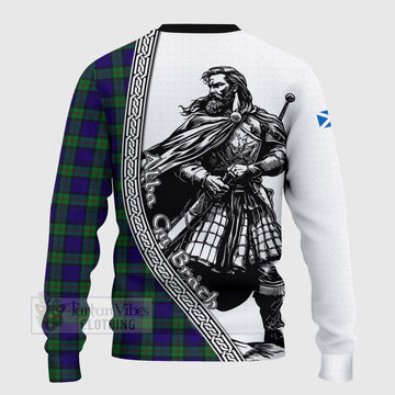 MacKinlay (McKinlay) Tartan Clan Crest Knitted Sweater with Highlander Warrior Celtic Style - Tartan Vibes Clothing