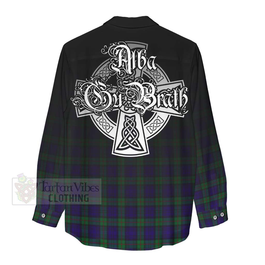 Tartan Vibes Clothing MacKinlay (McKinlay) Tartan Women's Casual Shirt Featuring Alba Gu Brath Family Crest Celtic Inspired