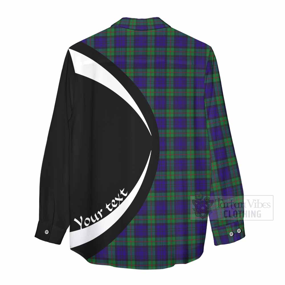 Tartan Vibes Clothing MacKinlay (McKinlay) Tartan Women's Casual Shirt with Family Crest Circle Style