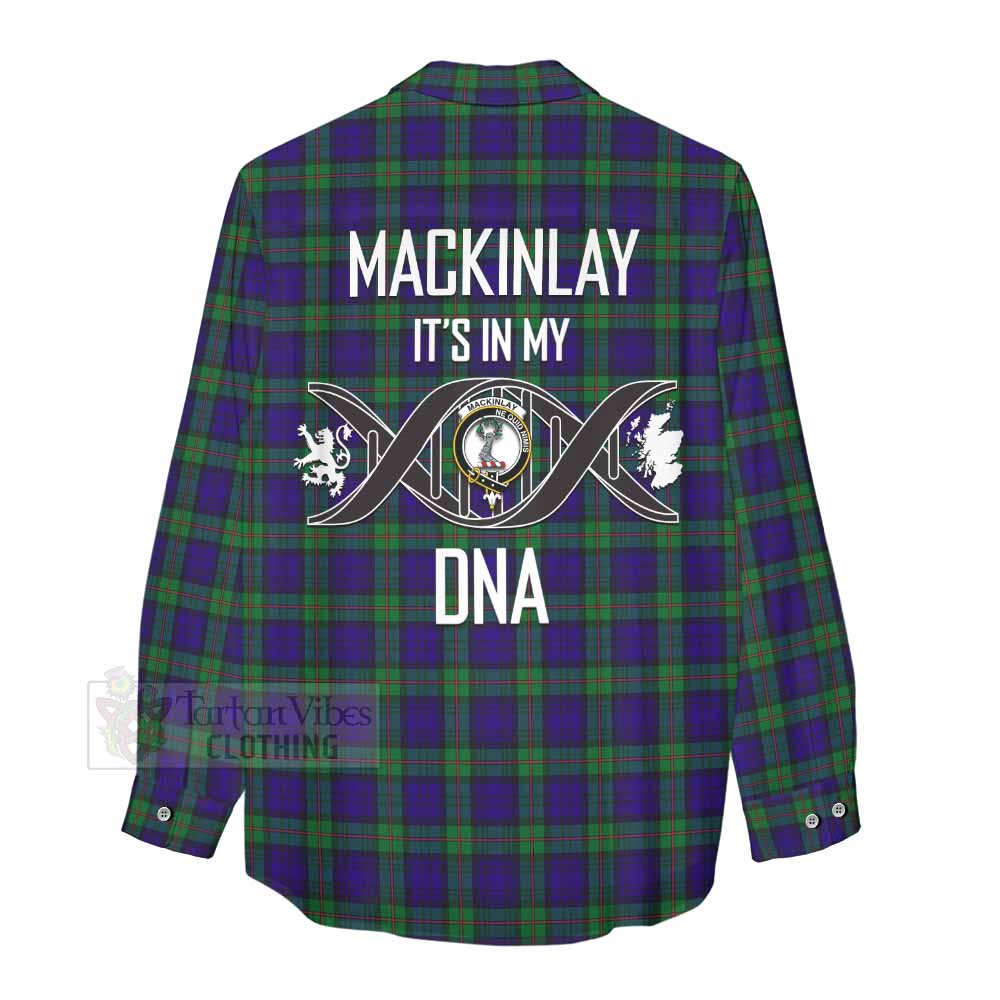 Tartan Vibes Clothing MacKinlay (McKinlay) Tartan Women's Casual Shirt with Family Crest DNA In Me Style