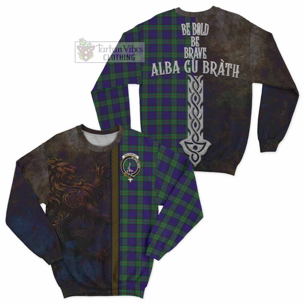 MacKinlay (McKinlay) Tartan Family Crest Sweatshirt Alba Gu Brath Be Brave Lion Ancient Style - Tartan Vibes Clothing