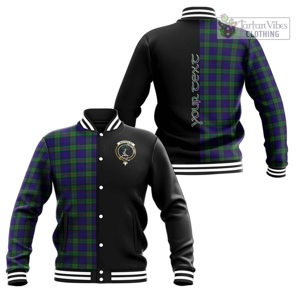 MacKinlay (McKinlay) Tartan Baseball Jacket with Family Crest and Half Of Me Style Unisex - Tartanvibesclothing Shop