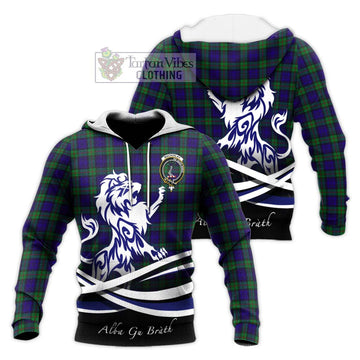 MacKinlay (McKinlay) Tartan Knitted Hoodie with Alba Gu Brath Regal Lion Emblem