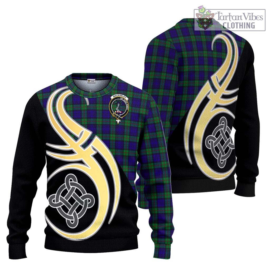 MacKinlay (McKinlay) Tartan Knitted Sweater with Family Crest and Celtic Symbol Style Unisex - Tartan Vibes Clothing