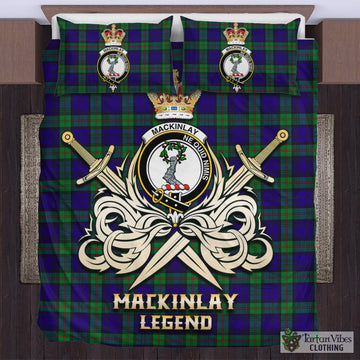 MacKinlay (McKinlay) Tartan Bedding Set with Clan Crest and the Golden Sword of Courageous Legacy