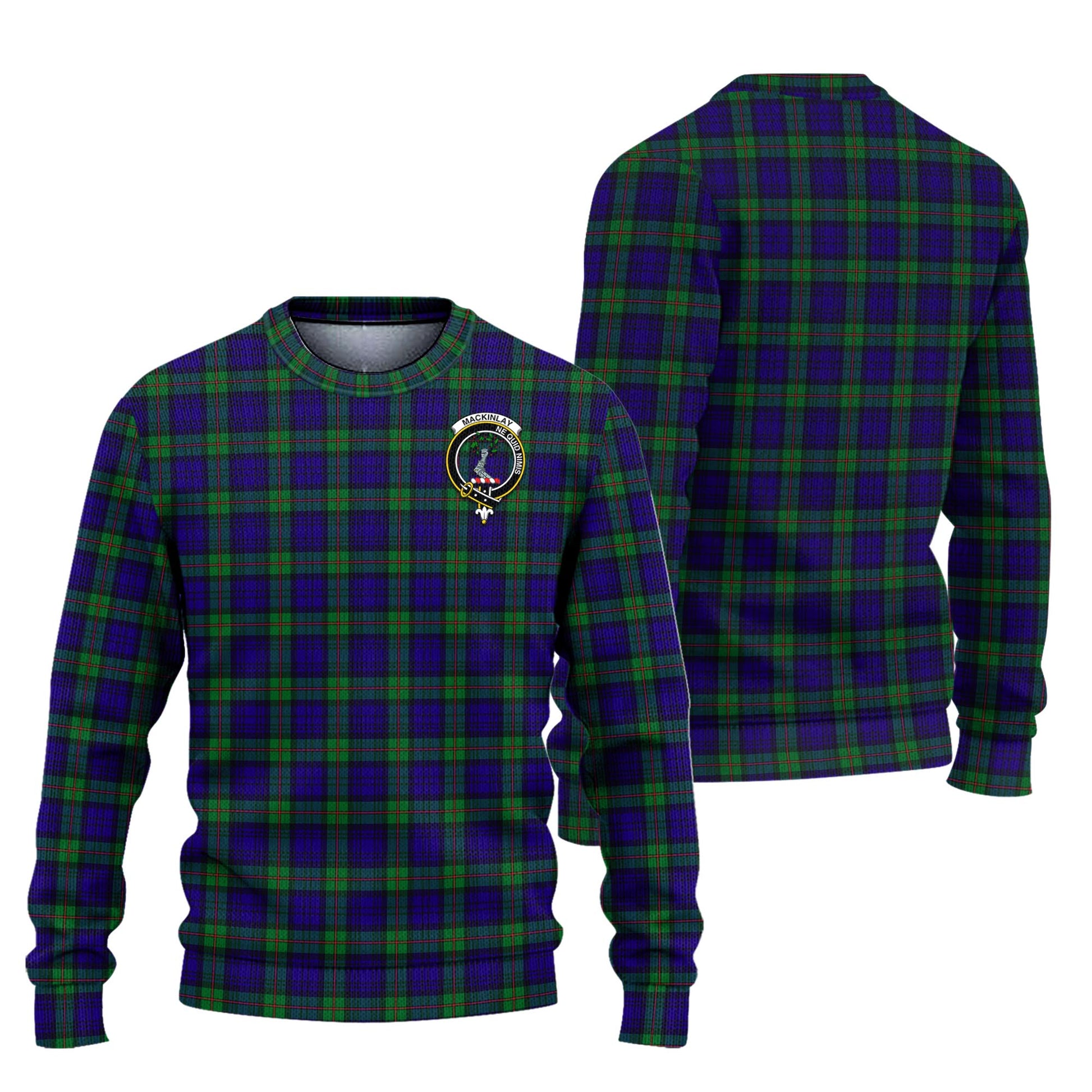 MacKinlay Modern Tartan Knitted Sweater with Family Crest Unisex - Tartanvibesclothing