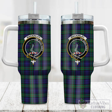 MacKinlay (McKinlay) Tartan and Family Crest Tumbler with Handle