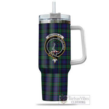 MacKinlay (McKinlay) Tartan and Family Crest Tumbler with Handle