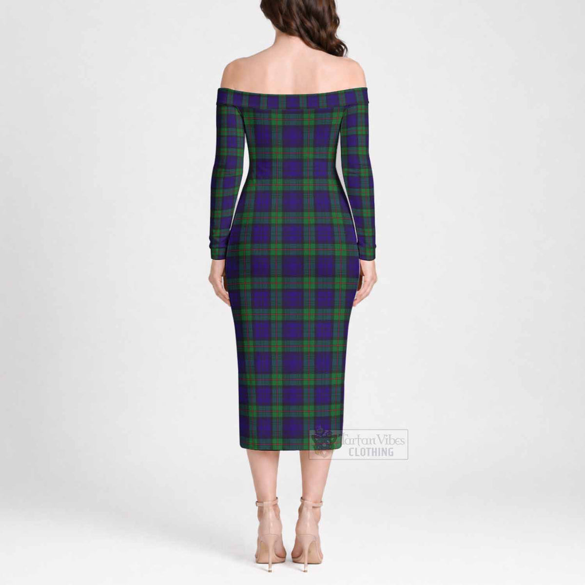MacKinlay (McKinlay) Tartan Off Shoulder Lady Dress - Tartan Vibes Clothing