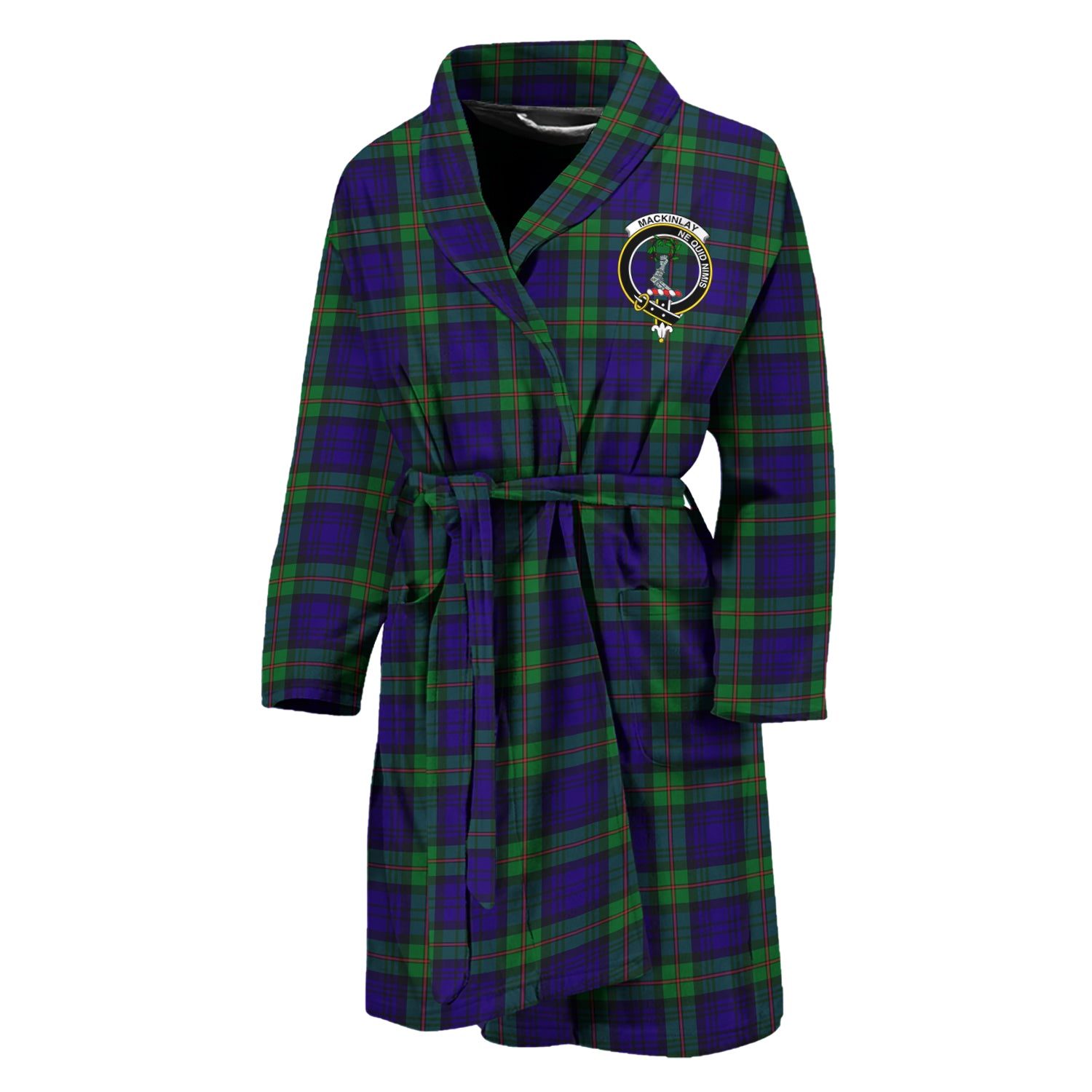 MacKinlay (McKinlay) Tartan Bathrobe with Family Crest Unisex M - Tartan Vibes Clothing