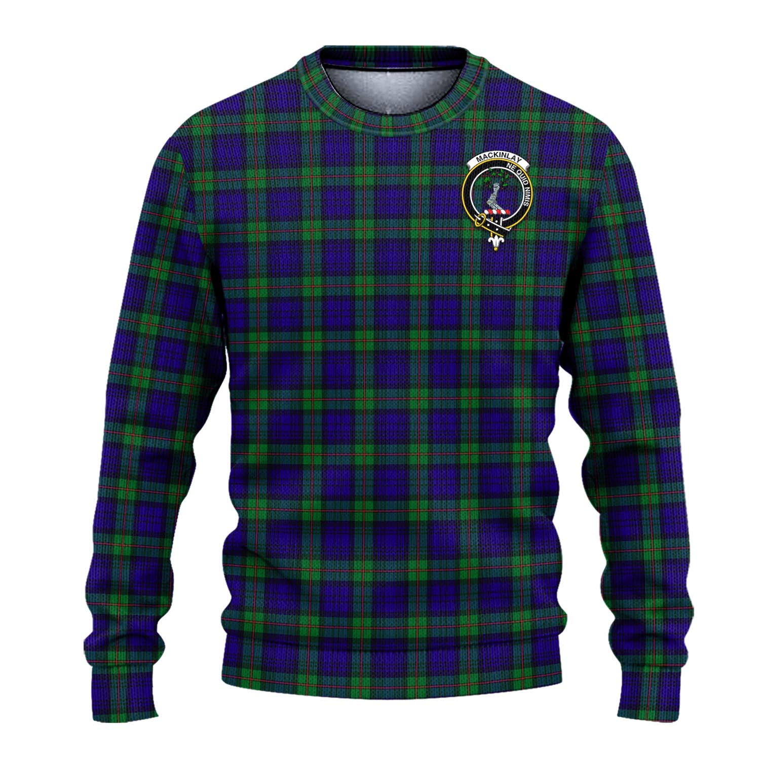 MacKinlay Modern Tartan Knitted Sweater with Family Crest - Tartanvibesclothing