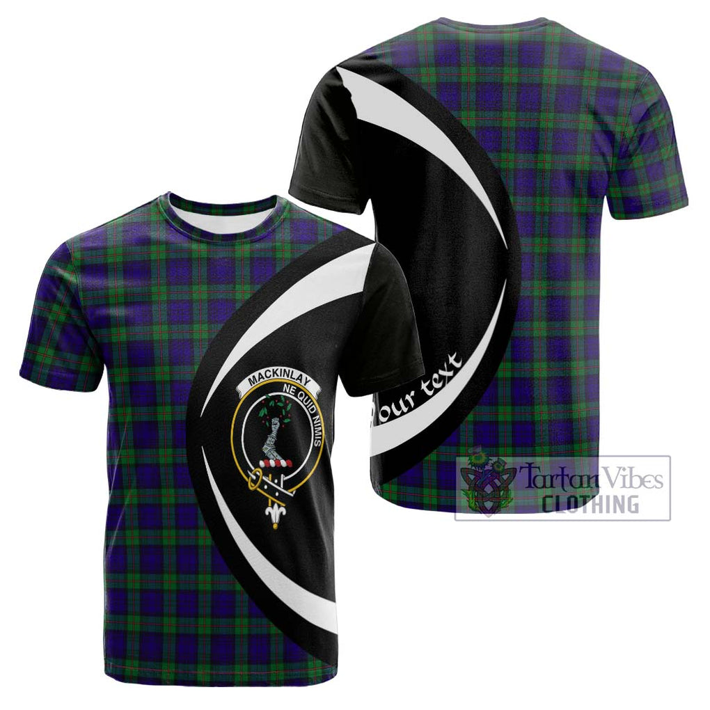 Tartan Vibes Clothing MacKinlay Modern Tartan Cotton T-shirt with Family Crest Circle Style