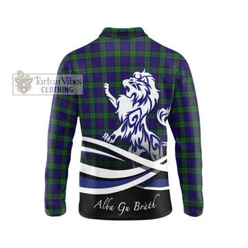 MacKinlay (McKinlay) Tartan Long Sleeve Polo Shirt with Alba Gu Brath Regal Lion Emblem - Tartan Vibes Clothing