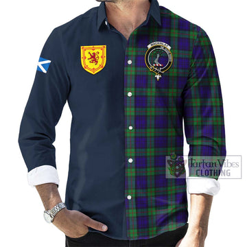MacKinlay (McKinlay) Tartan Long Sleeve Button Shirt Alba with Scottish Lion Royal Arm Half Style Men's Shirt - Tartan Vibes Clothing
