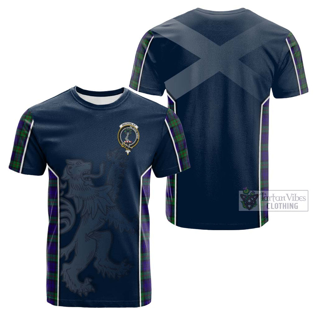 Tartan Vibes Clothing MacKinlay Modern Tartan Cotton T-shirt with Family Crest and Lion Rampant Vibes Sport Style