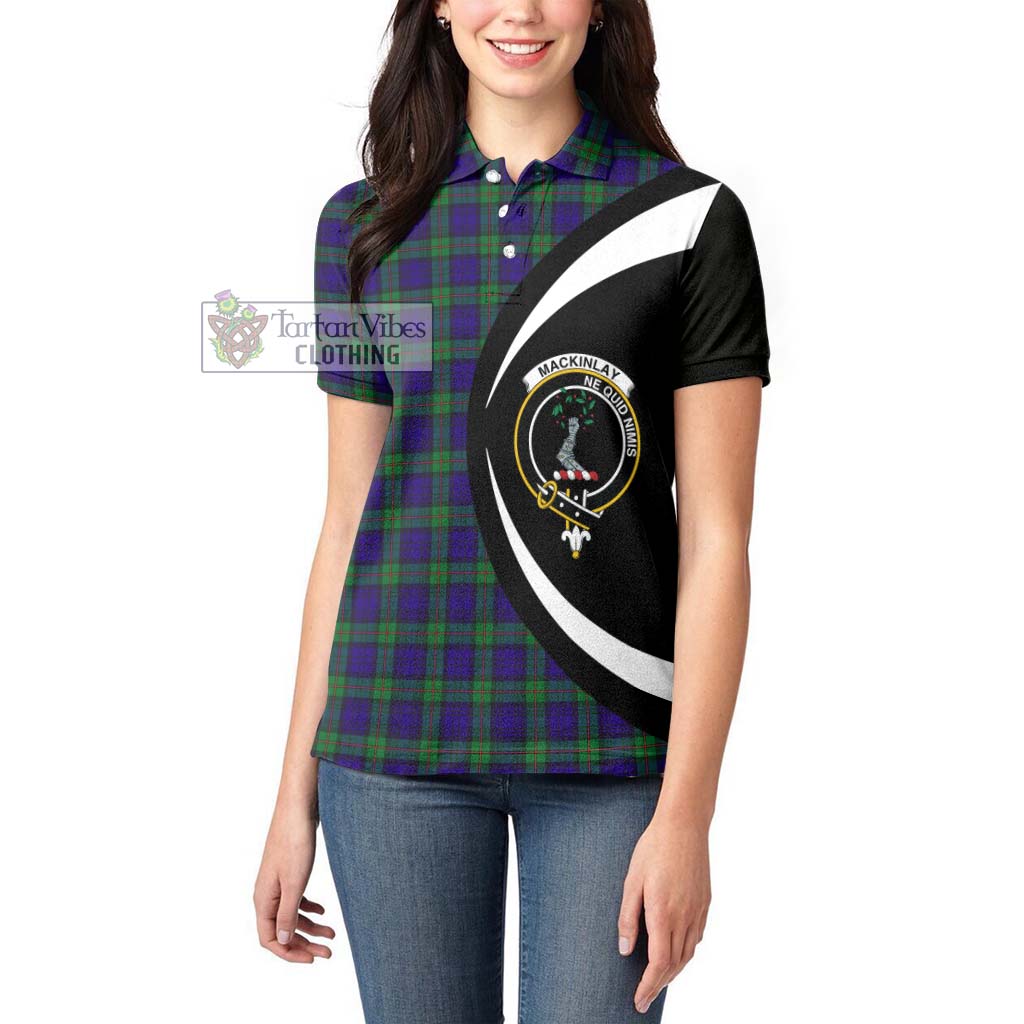 MacKinlay (McKinlay) Tartan Women's Polo Shirt with Family Crest Circle Style - Tartan Vibes Clothing