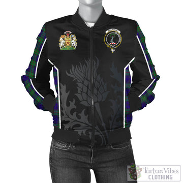 MacKinlay (McKinlay) Tartan Bomber Jacket with Family Crest and Scottish Thistle Vibes Sport Style