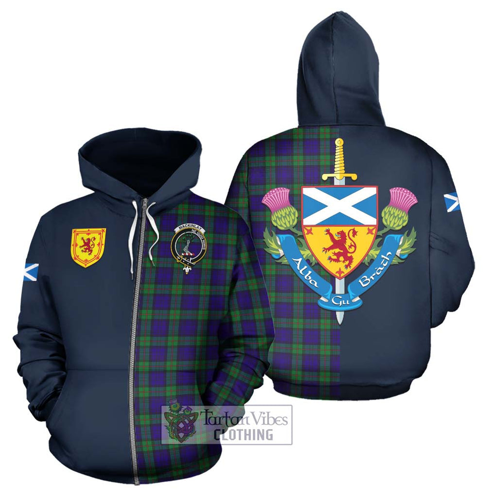 Tartan Vibes Clothing MacKinlay Modern Tartan Hoodie with Scottish Lion Royal Arm Half Style