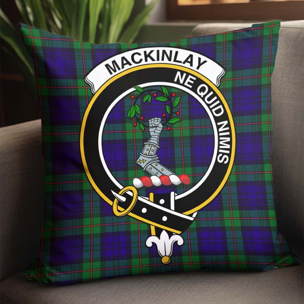 MacKinlay Modern Tartan Pillow Cover with Family Crest - Tartanvibesclothing