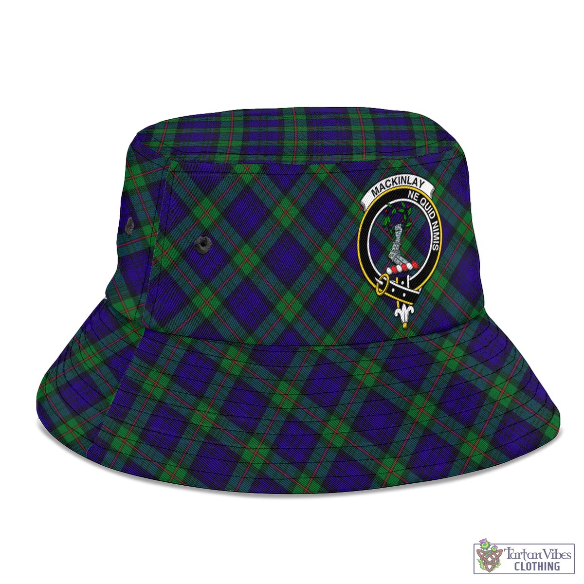 Tartan Vibes Clothing MacKinlay Modern Tartan Bucket Hat with Family Crest