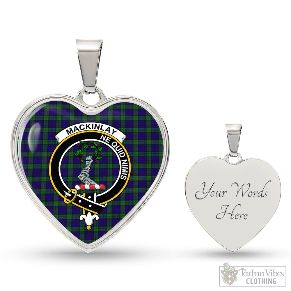 Tartan Vibes Clothing MacKinlay Modern Tartan Heart Necklace with Family Crest