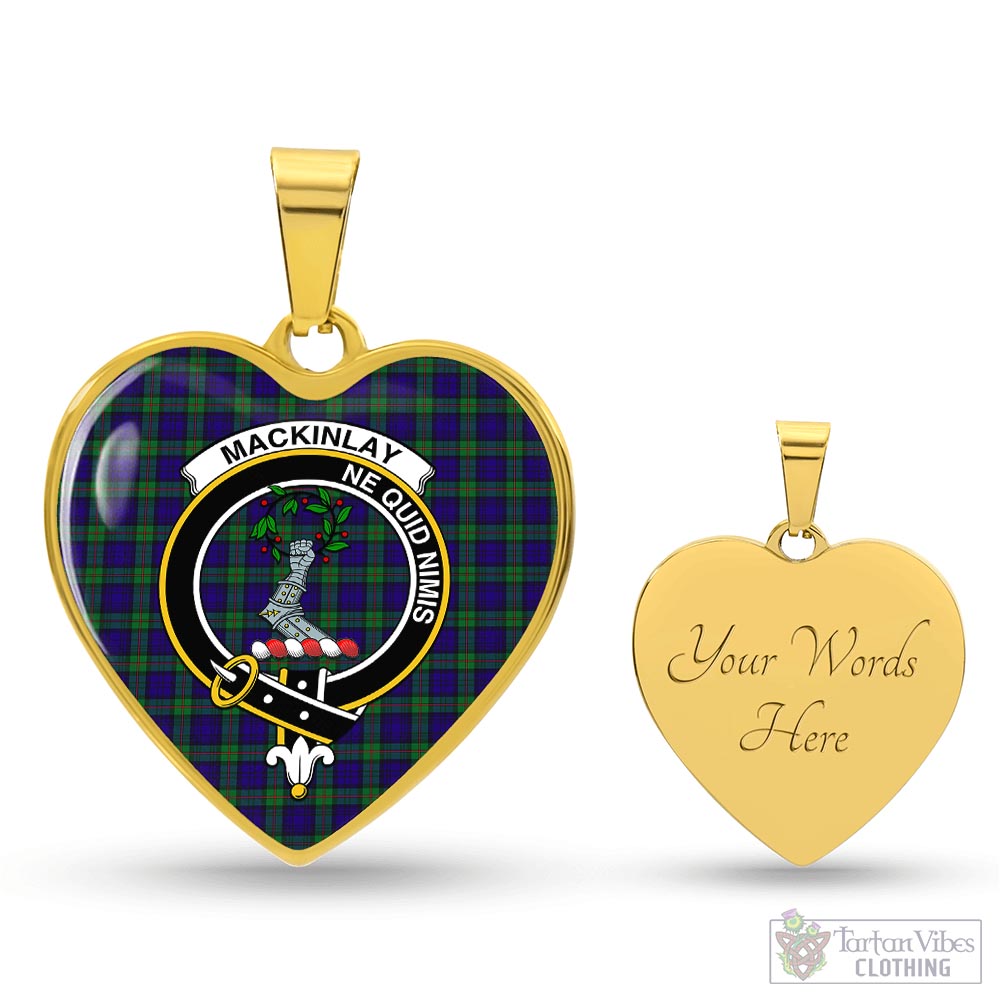 Tartan Vibes Clothing MacKinlay Modern Tartan Heart Necklace with Family Crest