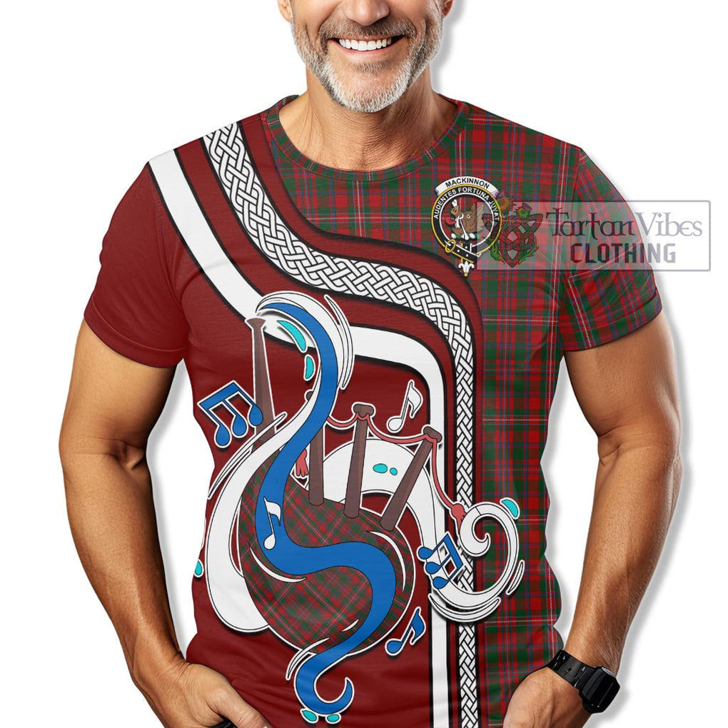 MacKinnon (McKinnon) Tartan T-Shirt with Epic Bagpipe Style Kid's Shirt - Tartanvibesclothing Shop