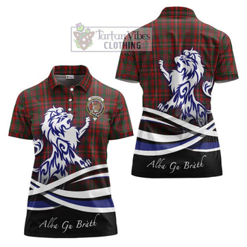 MacKinnon (McKinnon) Tartan Women's Polo Shirt with Alba Gu Brath Regal Lion Emblem