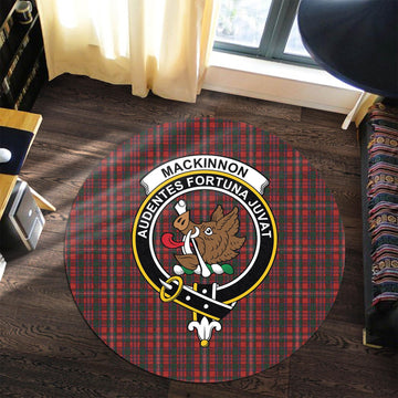 MacKinnon (McKinnon) Tartan Round Rug with Family Crest