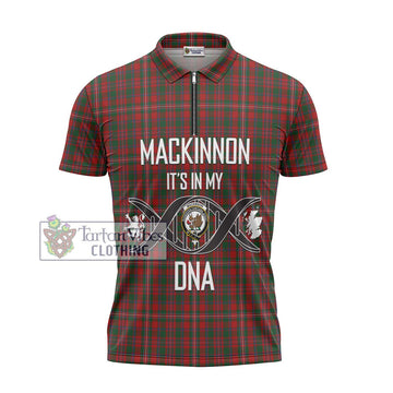 MacKinnon (McKinnon) Tartan Zipper Polo Shirt with Family Crest DNA In Me Style