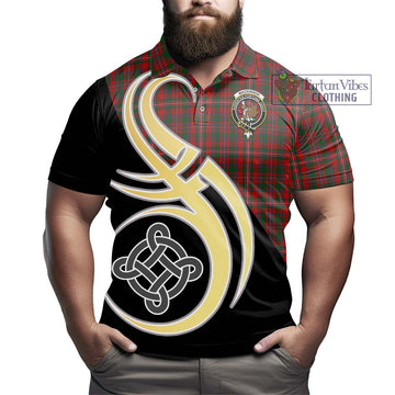 MacKinnon (McKinnon) Tartan Polo Shirt with Family Crest and Celtic Symbol Style