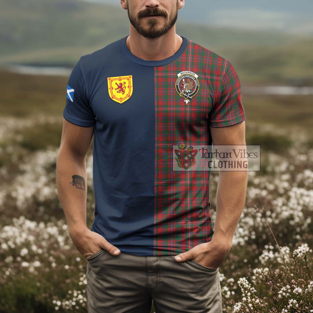 Tartan Vibes Clothing MacKinnon Tartan T-Shirt Alba with Scottish Lion Royal Arm Half Style