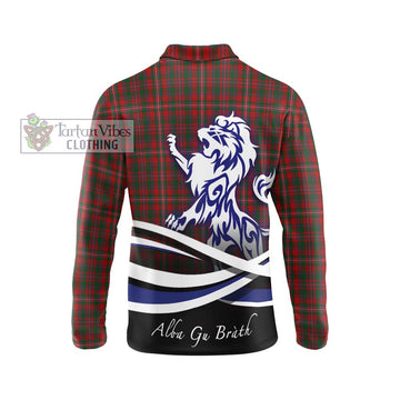 MacKinnon (McKinnon) Tartan Long Sleeve Polo Shirt with Alba Gu Brath Regal Lion Emblem