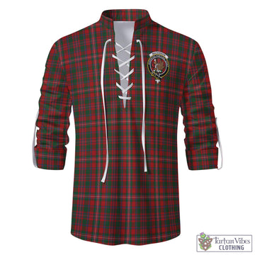 MacKinnon (McKinnon) Tartan Men's Scottish Traditional Jacobite Ghillie Kilt Shirt with Family Crest