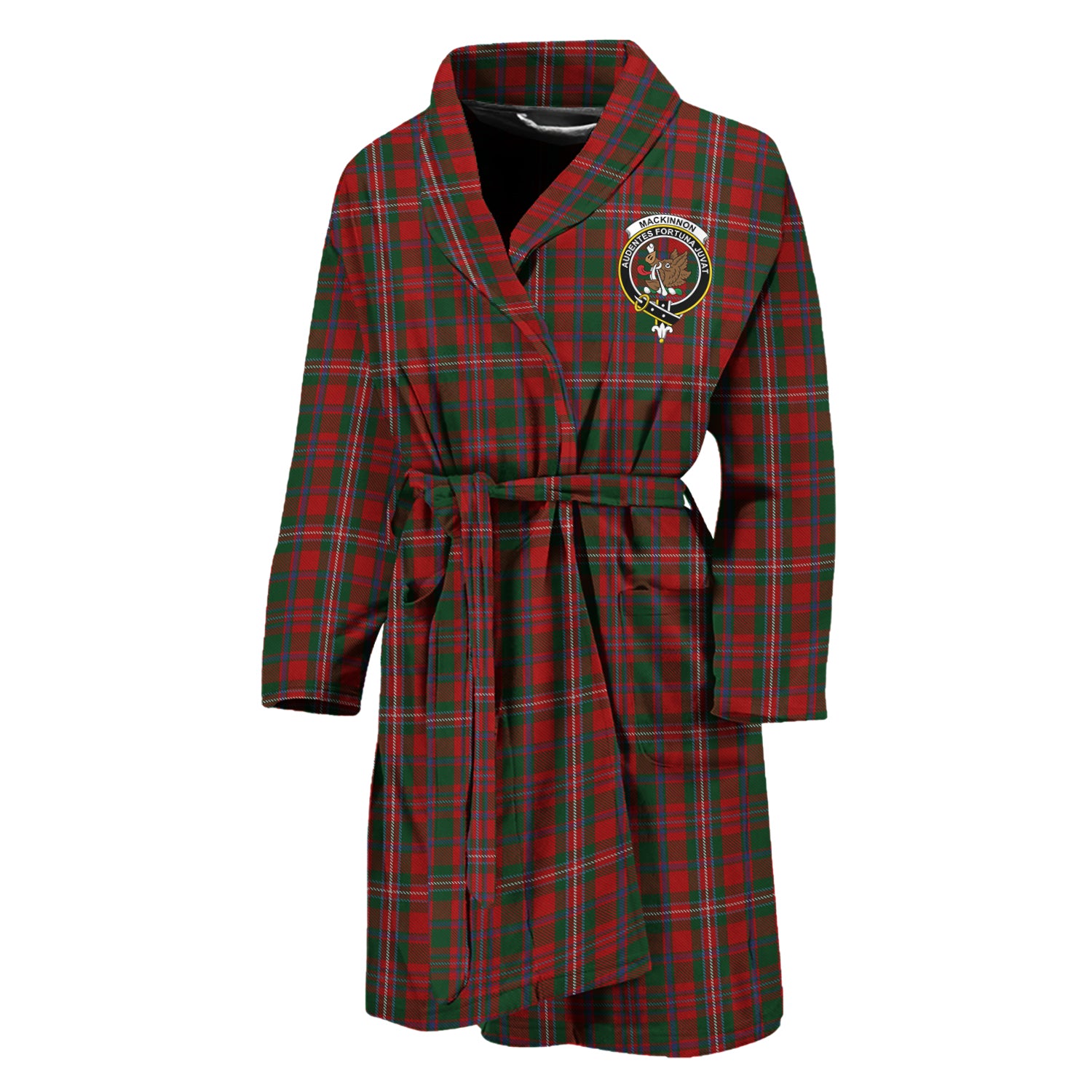 MacKinnon (McKinnon) Tartan Bathrobe with Family Crest Unisex M - Tartan Vibes Clothing