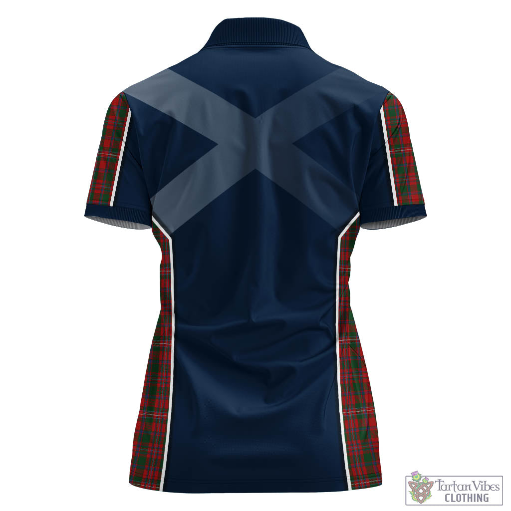 Tartan Vibes Clothing MacKinnon Tartan Women's Polo Shirt with Family Crest and Scottish Thistle Vibes Sport Style