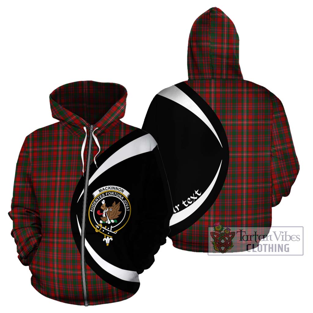 Tartan Vibes Clothing MacKinnon Tartan Hoodie with Family Crest Circle Style