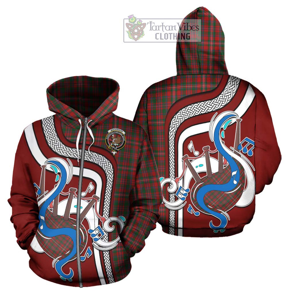 MacKinnon (McKinnon) Tartan Hoodie with Epic Bagpipe Style - Tartanvibesclothing Shop