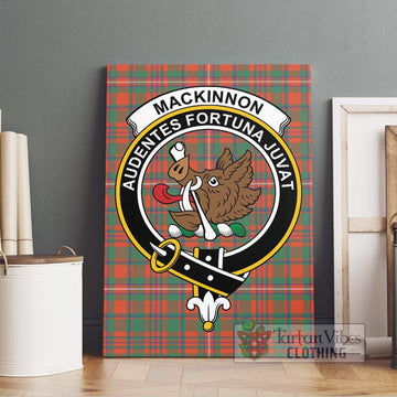 MacKinnon Ancient Tartan Canvas Print Wall Art with Family Crest