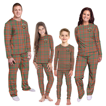 MacKinnon Ancient Tartan Pajamas Family Set with Family Crest